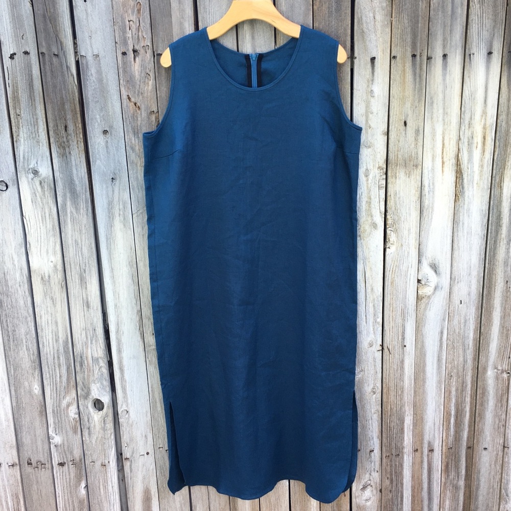 About Design Corp Linen Sleeveless Tunic Dress L